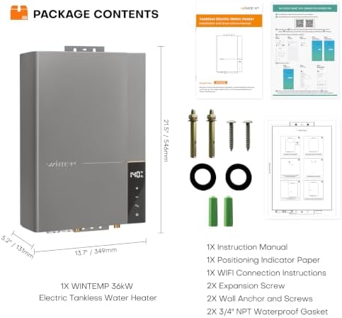 36kW Electric Tankless Water Heater 240V ETL Certified WiFi - Image 3