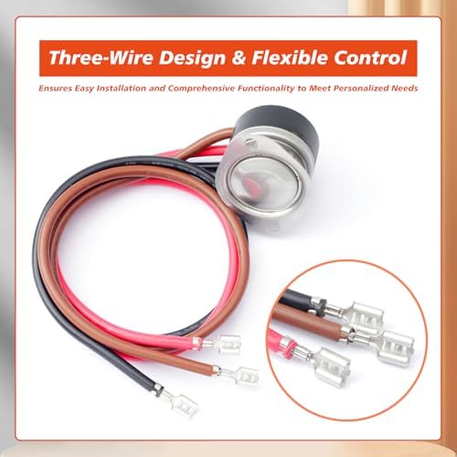 5709L 4751C 3-Wire Refrigerator Defrost Thermostat Replacement for Climate Control for Larkin for Chandler for Bohn Fan & Defrost Terminator Parts, 55°F-35°F Range 25V AC 120 240 - Image 5