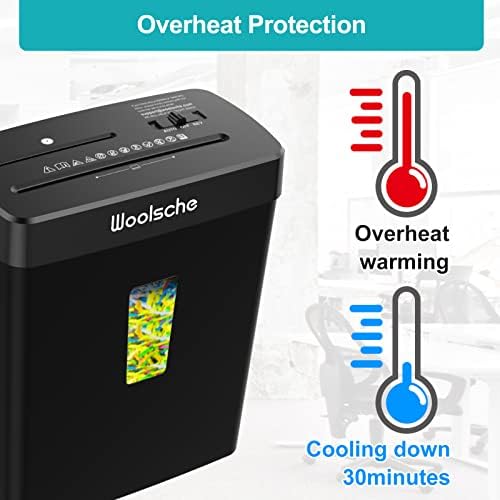 Woolsche Paper Shredder for Home Office,10-Sheet Cross Cut,3.43 Gal Basket - Image 6