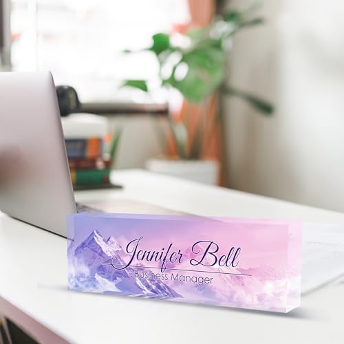 Personalized Name Plate for Desk, Custom Desk Name Plate, Acrylic Name Plate Office Desk Accessories, Personalized Office Gifts for Coworkers Teachers, Employee Appreciation Gifts (Himalayan) - Image 4