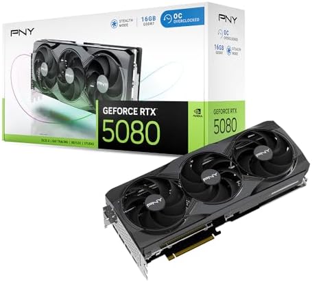 PNY NVIDIA GeForce RTX™ 5080 OC Triple-Fan Graphics Card by PNY