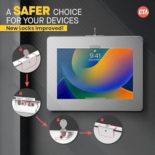 Locking iPad Wall Mount - CTA Anti-Theft Locking Tablet Enclosure for iPad 10.9" 10th Gen - A16 - Air 11 - Pro 11 Inch - 7/8/9 Gen - 10th Gen 10.2" - Pro 11" - Galaxy Tabs - (PAD-PARAWS) - Image 3