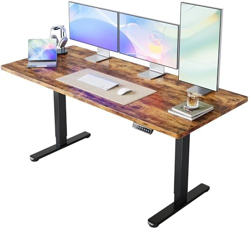 HUANUO 71x30 Inch Electric Standing Desk, Height Adjustable, Rustic Brown by HUANUO