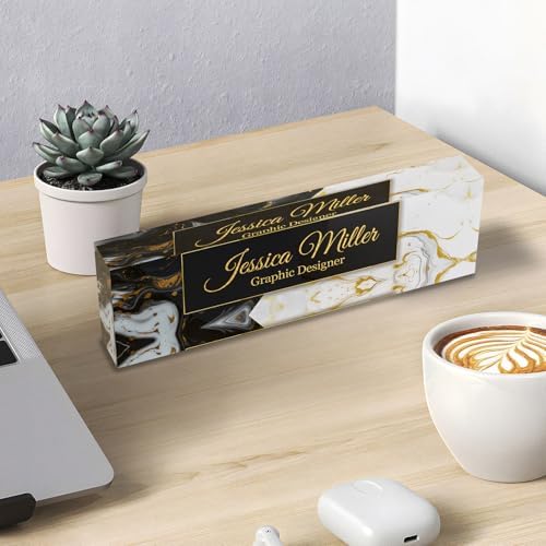 Personalized Acrylic Office Desk Name Plate with Name and Title Printing - Image 3