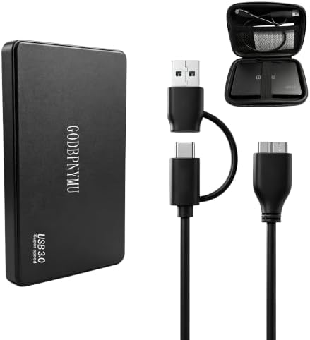 External Hard Drive 1 TB, Portable Hard Drive,USB 3.0/USB C by GODBPMYNU