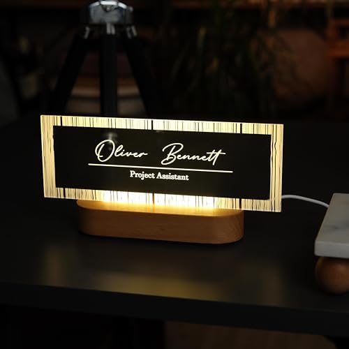 Personalized LED Desk Name Plate – Custom Office Name Sign - Image 2