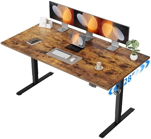 Agilestic 63*28 Inch Height Adjustable Electric Standing Desk, Rustic Brown by Agilestic