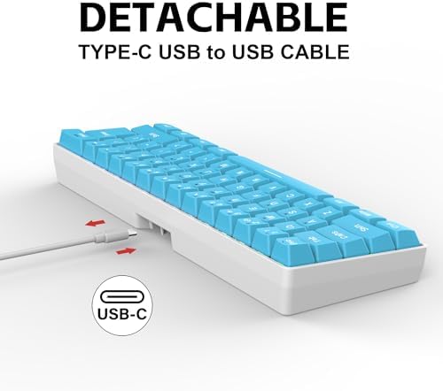 Snpurdiri 60% Wired Gaming Keyboard, 61 Keys RGB (Blue) - Image 6