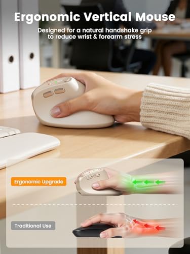 SABLUTE MAM3 Ergonomic Mouse, Bluetooth Mouse for Small and Medium Hands - Image 3