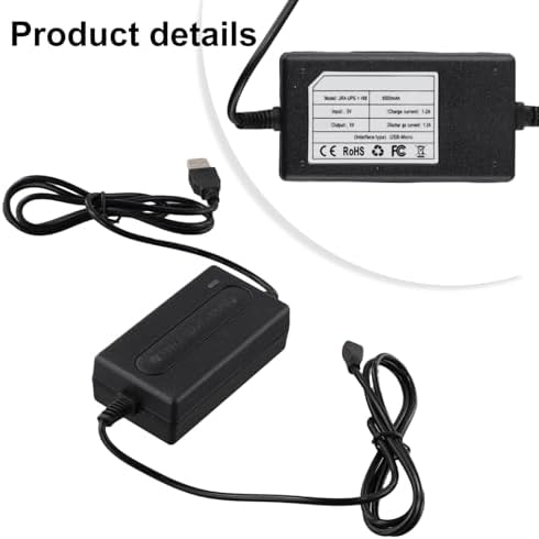 5V 2A Uninterruptible Power Supply with 3200MAh Mini Ups Battery Backup for Modem, Security Camera, and USB Devices, Smart Charging with Over-Temperature and Over-Current Protection, Black - Image 4