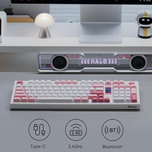 Akko 5098B Wireless Gaming Keyboard with Screen, Prunus Lannesiana Hot-Swappable Full Size Mechanical Keyboard with Scroll Wheel, Numberpad, RGB Gasket Keyboard, Piano Pre Lubed Switch - Image 3