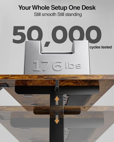 Acrolix 48x24 Electric Standing Desk with Cable Net, Rustic Brown - Image 4