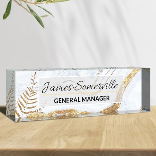 Desk Name Plate Personalized, Custom Name Plate for Desk, Acrylic Desktop Accessories, Office Gift & Decor for Women Men, Teacher Nurse Boss Employee Appreciation Gifts by PersonalizedGifts