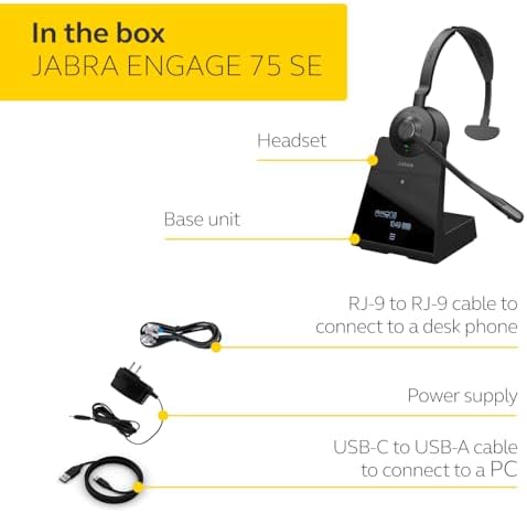 Jabra Engage 75 SE (Second Edition) Wireless Single-Ear Headset, Black - Image 6