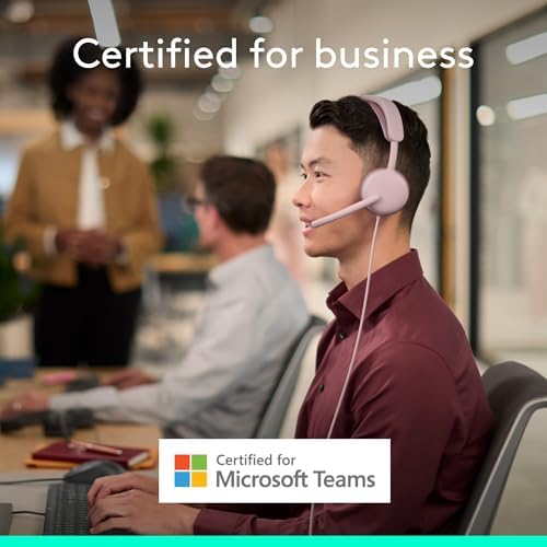 Logitech Zone Wired 2 for Business Headset - Teams - Rose - Image 2