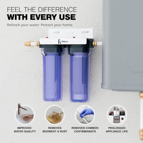 FI iFilters, Nature Provides The Water... We Supply The Purity! Whole House 2 Stage Water Filtration System w/Extra Filter Set, Sediment, Rust, Chlorine, Taste, Odor, 3/4 inch Ports, Gen2 - Image 2