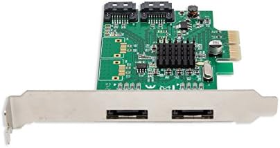 IO Crest SI-PEX40058 2 Port SATA III 2 Port eSATA III PCIe 2.0 x2 HyperDuo Controller Card Green - Image 3