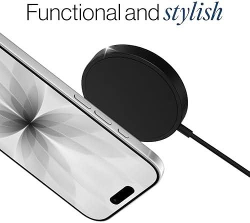 SPOTMINDERS Magnetic Wireless Charger with Stand, 15W Qi Fast Charging Pad for iPhone, AirPods, Samsung, Android & Spotminders Tracking Card, Built-in 1m USB-C Cable, Non-Slip, Cooling, No AC Adapter - Image 4