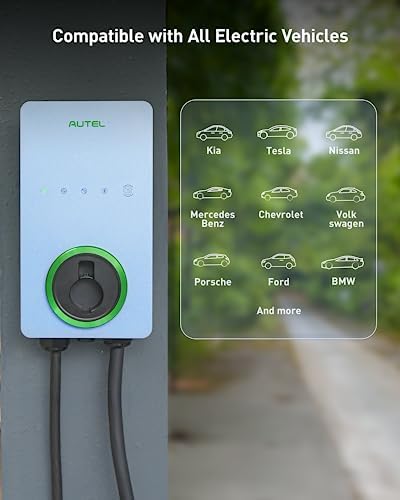 Autel Home Smart Electric Vehicle (EV) Charger up to 50Amp, 240V, Indoor/Outdoor Car Charging Station with Level 2, Wi-Fi and Bluetooth Enabled EVSE, Hardwired,25-Foot Cable,Sierra Blue - Image 3