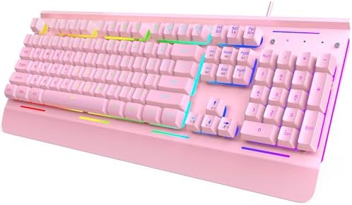 TECKNET Wired Gaming Keyboard, RGB Backlit Keyboard with Metal Panel Design by Tecknet