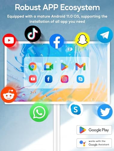 15.6" Digital Signage with 10000mAh Battery, Capacitive Touchscreen Advertising Display, Adjustable Stand, Android 13 Commercial LCD Monitor with Auto Play, Wireless Screen Mirroring, 4+64GB, White - Image 6