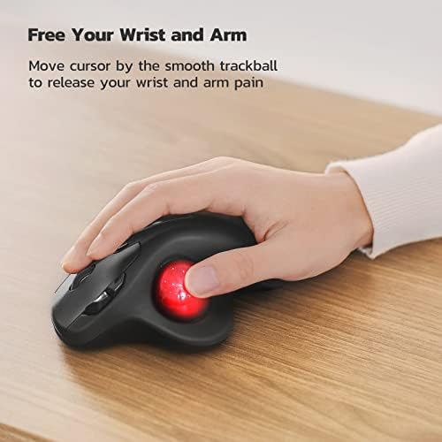 Nulea M501 Wireless Trackball Mouse Ergonomic Thumb Control,4 DPI Levels - Image 2