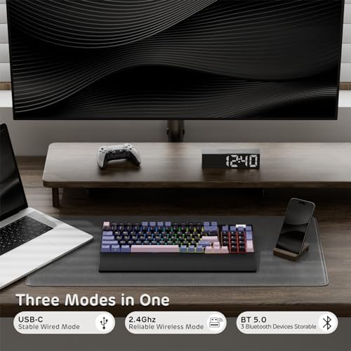 RK ROYAL KLUDGE RK96 RGB Wireless Mechanical Gaming Keyboard w/Wrist Rest - Image 3