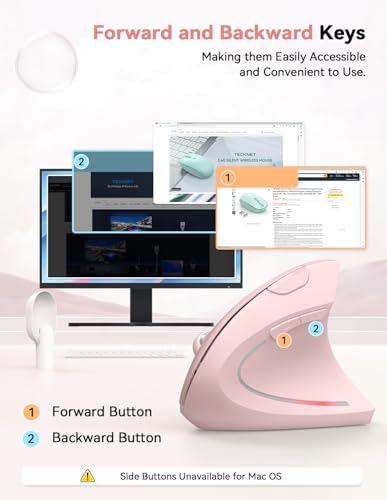TECKNET 2.4G Ergonomic Mouse Vertical Wireless 4800 DPI Carpal Tunnel Mouse - Image 6