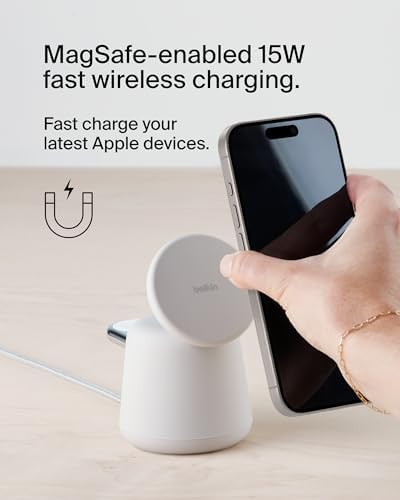 Belkin MagSafe 15W 2 in 1 Wireless Charging Dock, Fast Charger - Image 2