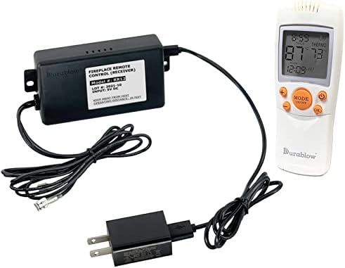 Durablow TR2003 Gas Fire Fireplace On/Off Remote Control Kit + Thermostat + Timer with LCD Screen for Millivolt Valve, IPI Module, Replaces Wall Switch, Thermostat, 100-240VAC Input by Durablow