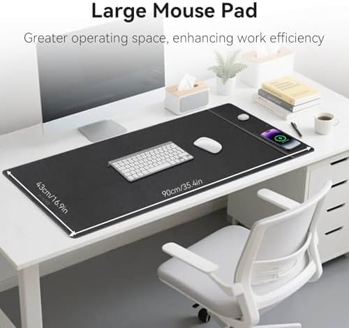 Dual Wireless Charging Mouse Pad, Magnetic 15W, Black - Image 3