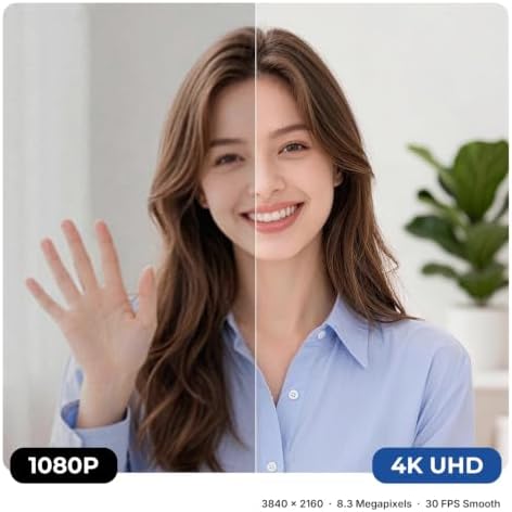 4K Webcam with Microphone, Triple Privacy Protection Computer Camera Calls - Image 3