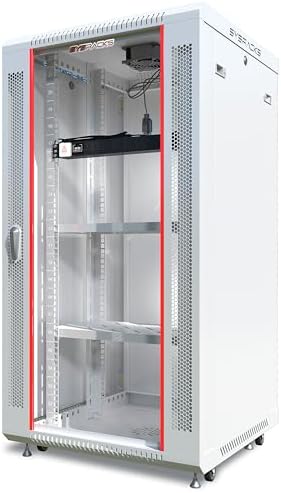 22U Wall Mount Server Rack Cabinet – 19" Network Rack Enclosure, 24" Deep Data Rack Cabinet with Fan, PDU & 2 Shelves for IT Equipment, Switches and Patch Panel by SYSRACKS
