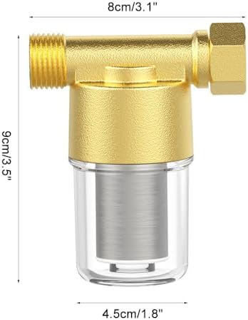 Brass Sediment Filter, Reusable Inline Mesh Strainer Visual Washer Water Filter System for Washing Machine Shower Garden Hose - Image 2