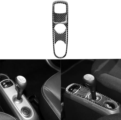 Real Black Carbon Fiber Car Center Console Shift Transmission Panel Trim Decoration Trim Sticker Compatible with Benz Smart Fortwo 2011 2012 2013 2014 2015 Auto Interior Accessories 3pcs-Type C - Image 2