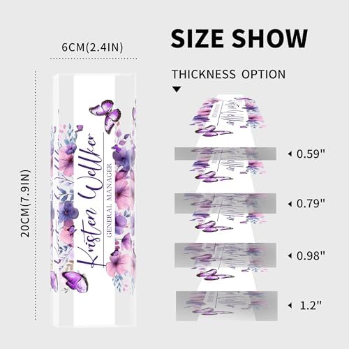 Custom Acrylic Office Name Plates for Desks - Personalized Purple Decor - Image 7