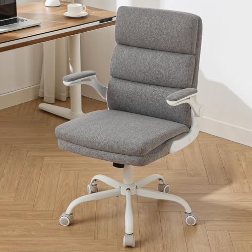 amseatec Home Office Desk Chair, Fabric Flip-Up Armrests Comfy Task Chair by AMSEATEC