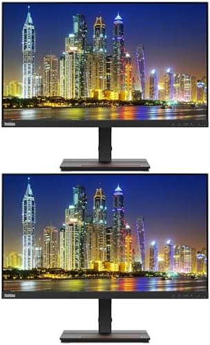 Lenovo ThinkVision S24e-20 23.8" Full HD WLED LCD Monitor 2-Pack Bundle with 250 Nit Brightness, FreeSync, 1920 x 1080, Vertical Alignment, HDMI-VGA, Raven Black by LENOVO