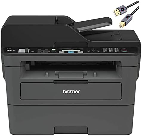 Brother L-2710DW Series Compact Monochrome All-in-One Laser Printer I Print Copy Scan Fax I Wireless I Mobile Printing I Auto 2-Sided Printing I ADF I 32 ppm I ADF + Printer Cable by Unknown
