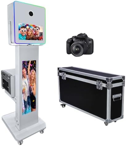 Portable DSLR Photo Booth Machine with 15.6" Touch Screen, Photo Booth with 29" LCD Display, Ring Light, Software, Mini PC,Flight Case for Event Rental Wedding Party (Photo Booth+Camera) by JIAQINMOTD