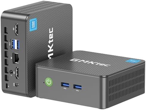 GMKtec Mini PC, G3 PRO Intel Core i3-10110U (Beats 4300U/N150), 16GB DDR4 RAM (Dual Channel) 512GB Storage Drive, Desktop Computer 4K Dual HDMI/USB3.2/WiFi 6/BT5.2/2.5GbE for Office, Business by GMKtec