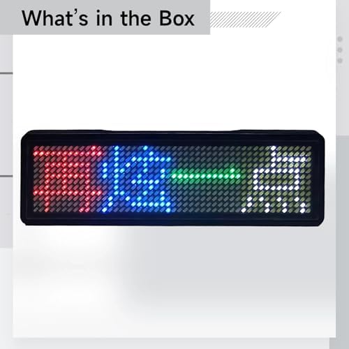 Programmable LED Name Badge, Customizable LED Name Tag for Events, Business, and Services, Mobile App-Controlled, Rechargeable with RGB Display, 3.4 x 0.9 in / 8.5 x 2.3 cm Screen - Image 2