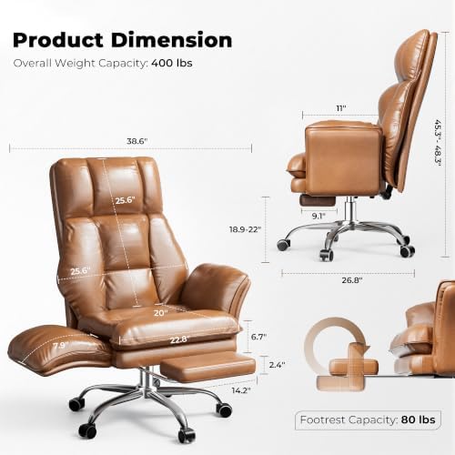 Big and Tall Office Chair, Flip Armrests for Pets & Cross Legged Sitting - Image 2