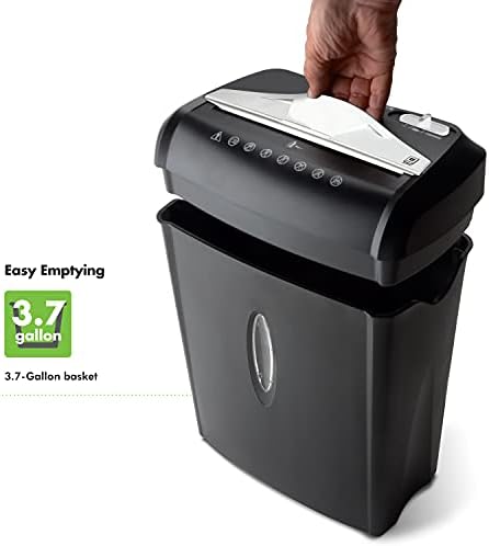 Aurora High Security Paper and Credit Card Shredder with 3.7-Gallon Wastebasket, 8-Sheet Cross-Cut with Basket - Image 4