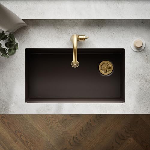 KOHLER Billings™ 32-1/2" Undermount Kitchen Sink, Single-Bowl, Workstation with Kitchen Sink Accessories, Neoroc, K-33710-PC-CM2, Matte Brown - Image 6