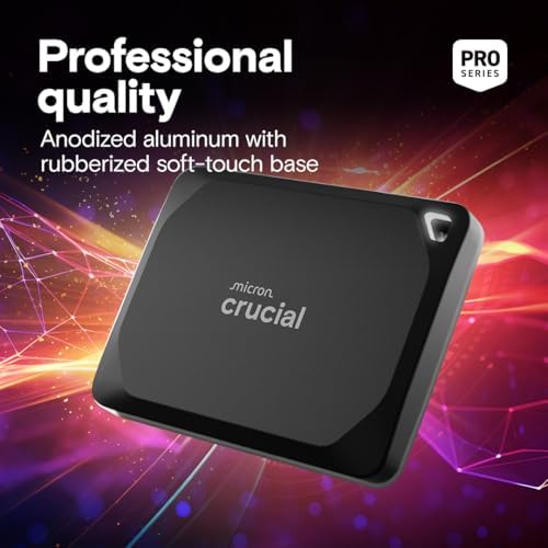 Crucial X10 Pro 2TB Portable SSD, Up to 2100MB/s Read, 2000MB/s Write, USB 3.2 USB-C, External Solid State Drive, Durable Storage for PC & Mac, for Professional Creators, Black - ‎CT2000X10PROSSD902 - Image 6