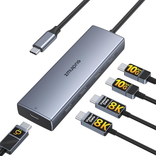Docking Station Dual Monitor Adapter with USB C Hub Video 8K USB C Port 10G by ZMUIPNG