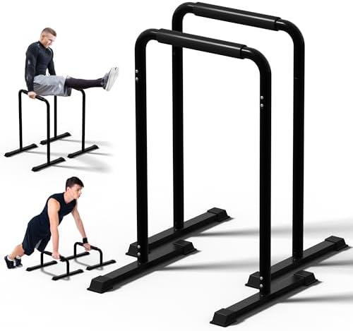Outdoor Basic 2-in-1 Adjustable Dip Bar Station - Heavy Duty Parallel Bars with Connecting Parts, Extra Tall & Thickened Steel Design for Home Gym, Calisthenics & Strength Training (Dip Bar Pro) by OutdoorBasic