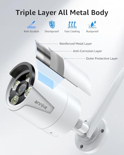 ANNKE 5MP Wireless Security Camera System, 7" Touch Scree Monitorn, 64GB SD - Image 5
