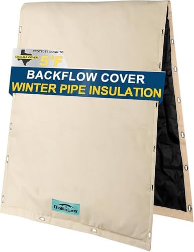 Insulated Backflow Preventer Cover, 18" W x 34" H, Khaki by CholilaCover